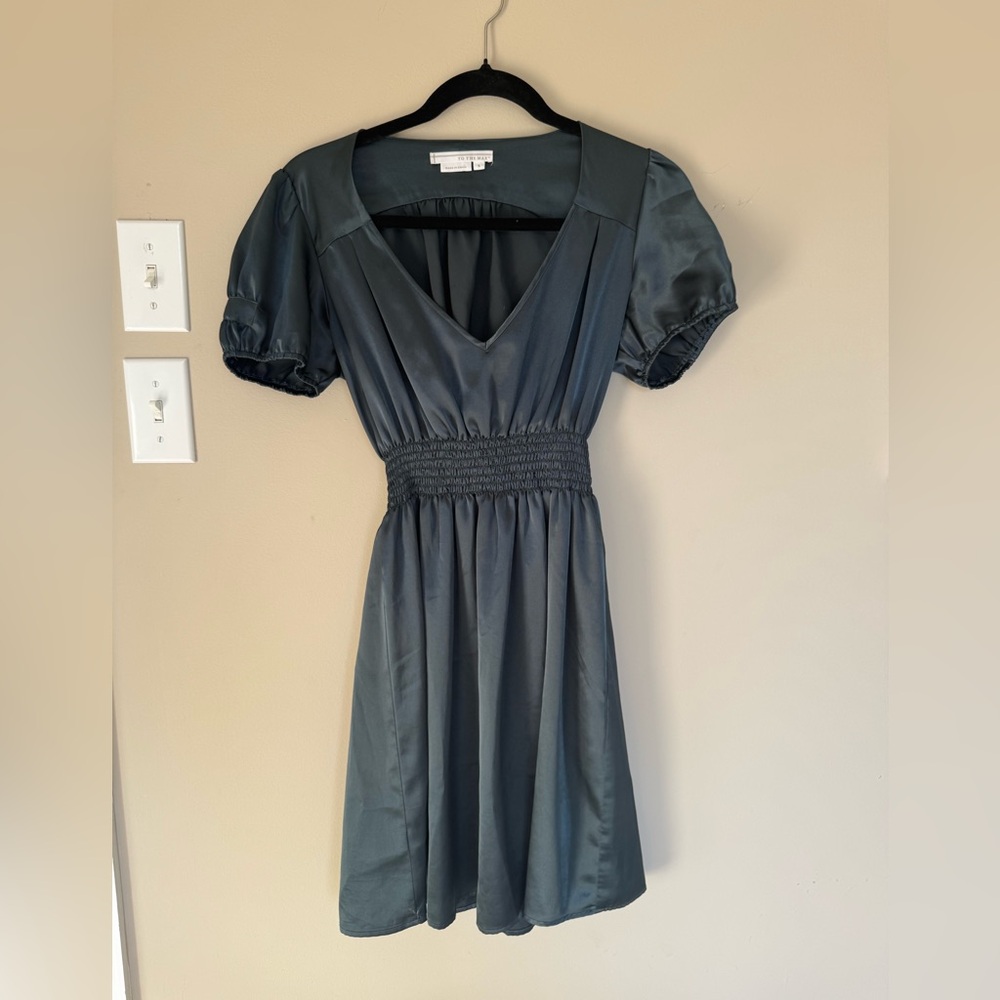 To the Max Slate dark green Midi Dress